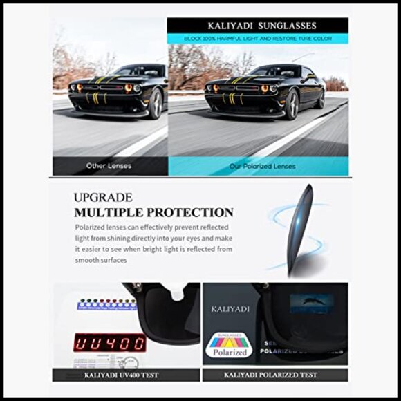 Polarized Sunglasses 3 Pack Matte Black Frame UV Protection main image 5